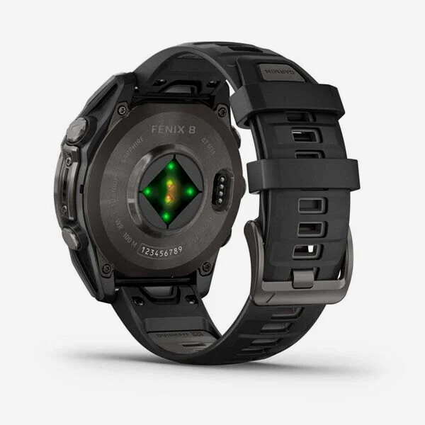 [20907] 가민 Fenix 8 47mm, AMOLED, GPS 프리미엄 아웃도어 스마트워치, Carbon Grey Silicone Band