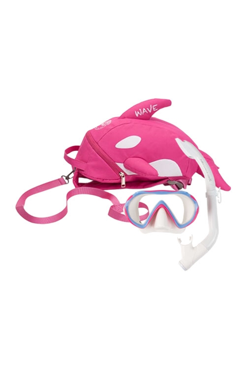 [21780] 키즈 돌핀백 웨이브 스노클링 가방 핑크 세트