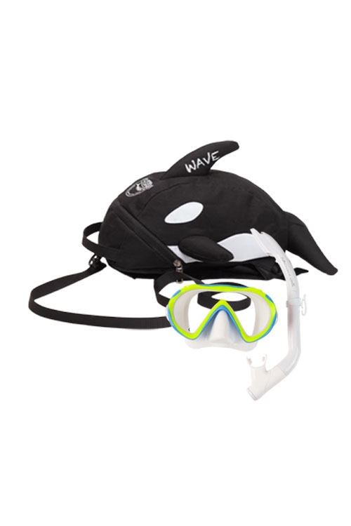 [21782] 키즈 돌핀백 웨이브 스노클링 가방 블랙 세트