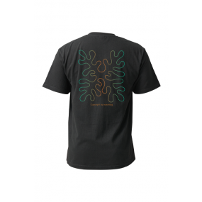 [21821] 오션테그 14수 반팔 티셔츠 코튼 숏 슬리브 블랙 Coral Orange-Green