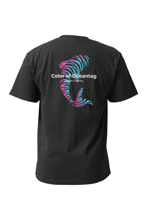 [21825] 오션테그 14수 반팔 티셔츠 코튼 숏 슬리브 블랙 Pink Fish