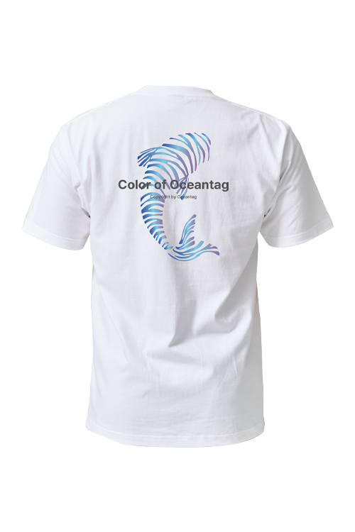 [21826] 오션테그 14수 반팔 티셔츠 코튼 숏 슬리브 화이트 Blue Fish