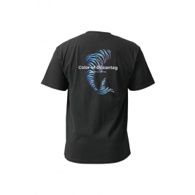 [21827] 오션테그 14수 반팔 티셔츠 코튼 숏 슬리브 블랙 Blue Fish