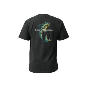 [21829] 오션테그 14수 반팔 티셔츠 코튼 숏 슬리브 블랙 Yellow Fish