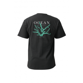 [21833] 오션테그 14수 반팔 티셔츠 코튼 숏 슬리브 블랙 Green Coral