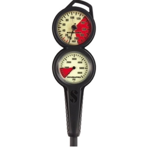 [441] 2게이지 컴팩 콘솔 (황동 컴팩 압력게이지,컴팩 수심 게이지) - 2 GAUGE CONSOLE,SP METAL PG